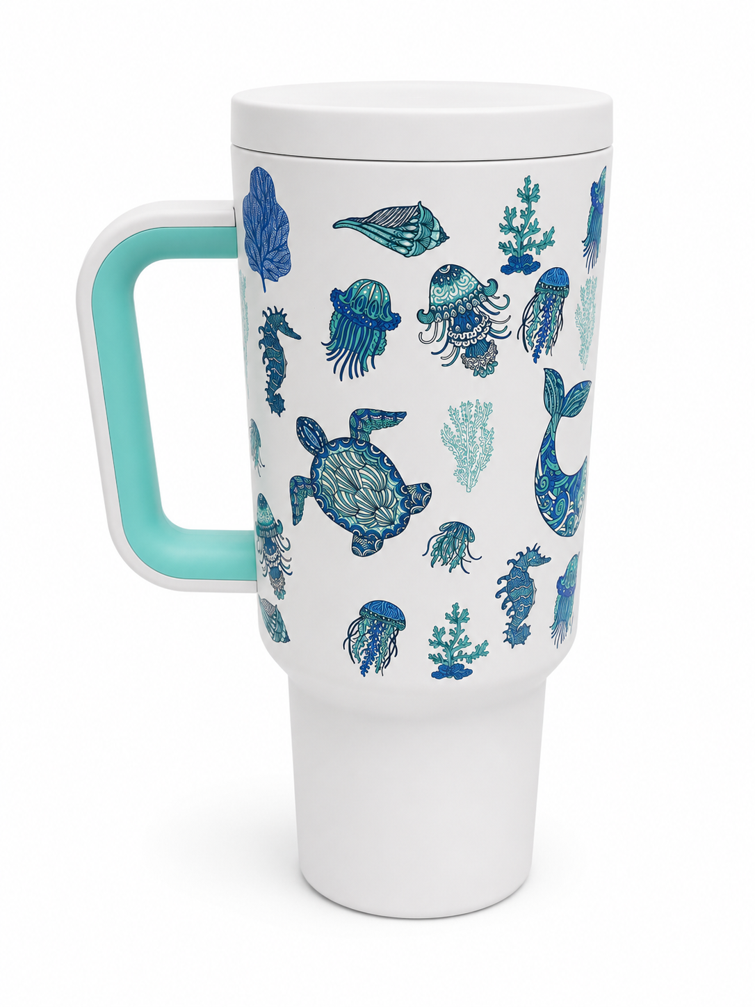 Ocean Life Travel Tumbler 1.1L - Water Bottle | Asena Boutique Qatar