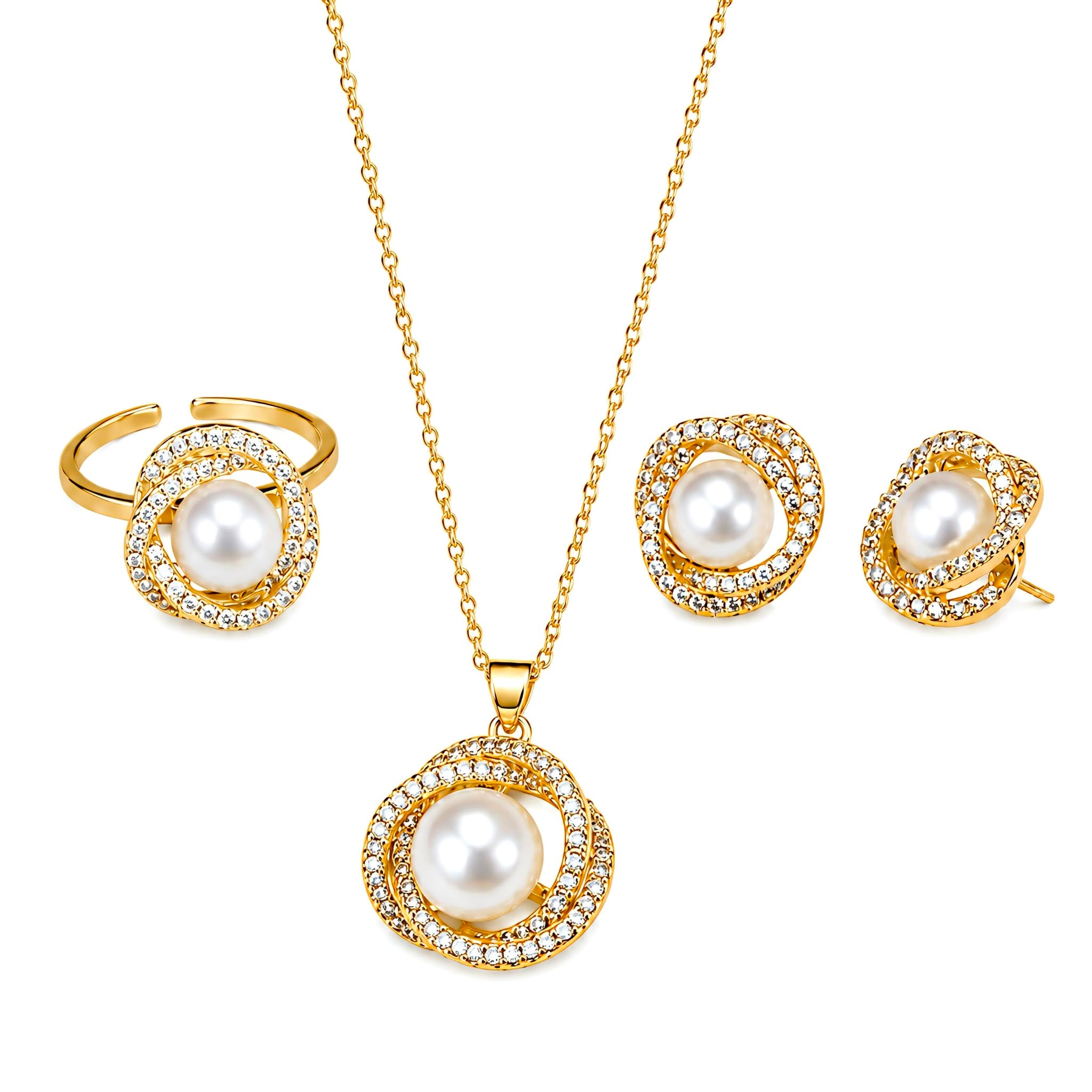 Pearl Halo Jewelry - Women's Jewelry Set | Asena Boutique Qatar