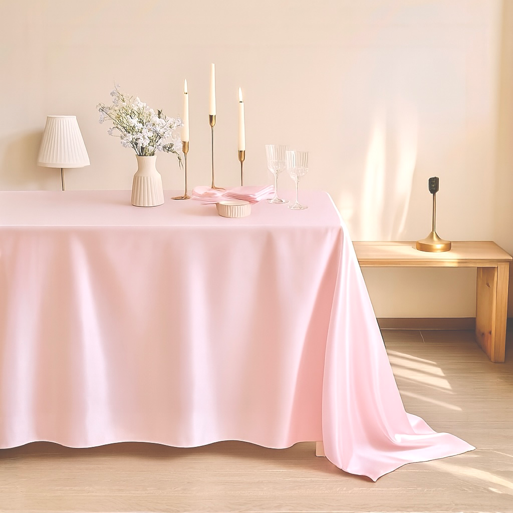 Rosé Satin Tablecloth