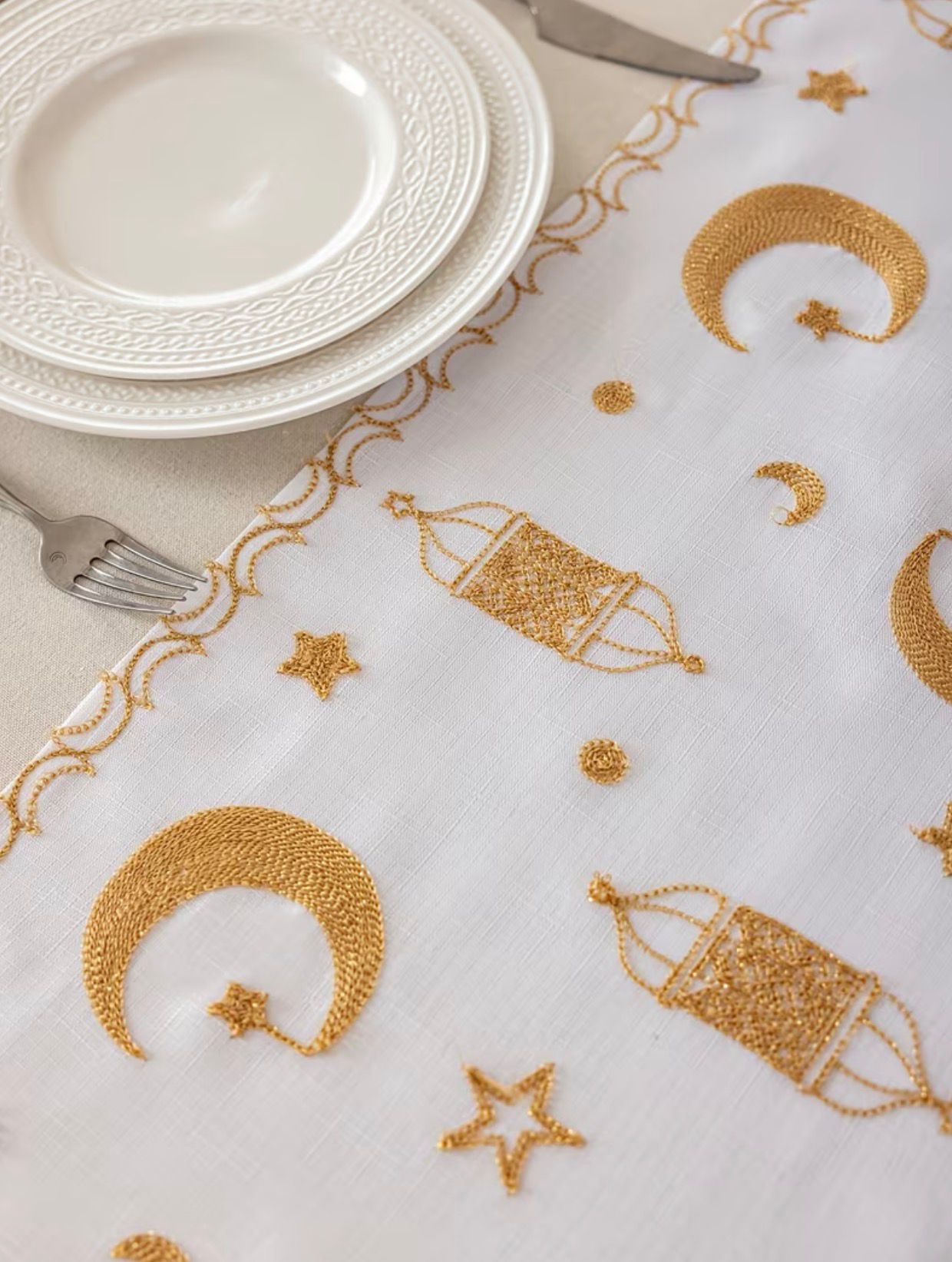 Ramadan Crescent Table Runner