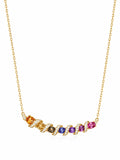 Rainbow Crystal Wave Necklace - Women's Necklace | Asena Boutique Qatar