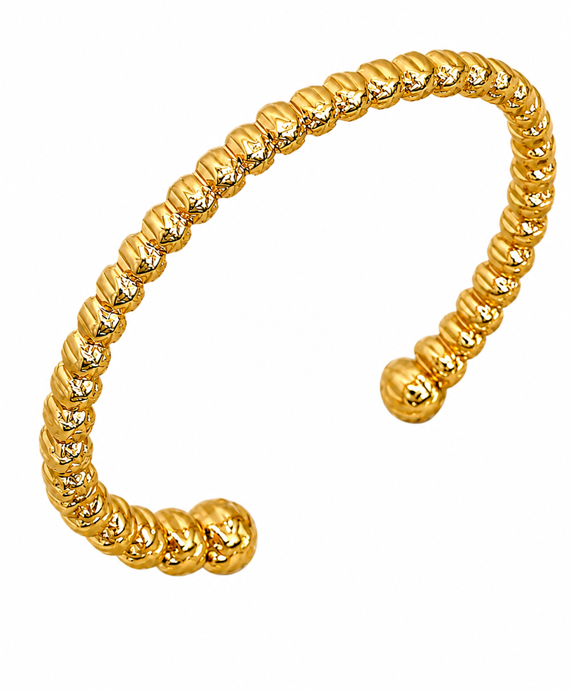 Gold Beaded Cuff Bracelet