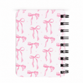 Pink Bow Pocket Spiral Notebook – White - School Stationery | Asena Boutique Qatar