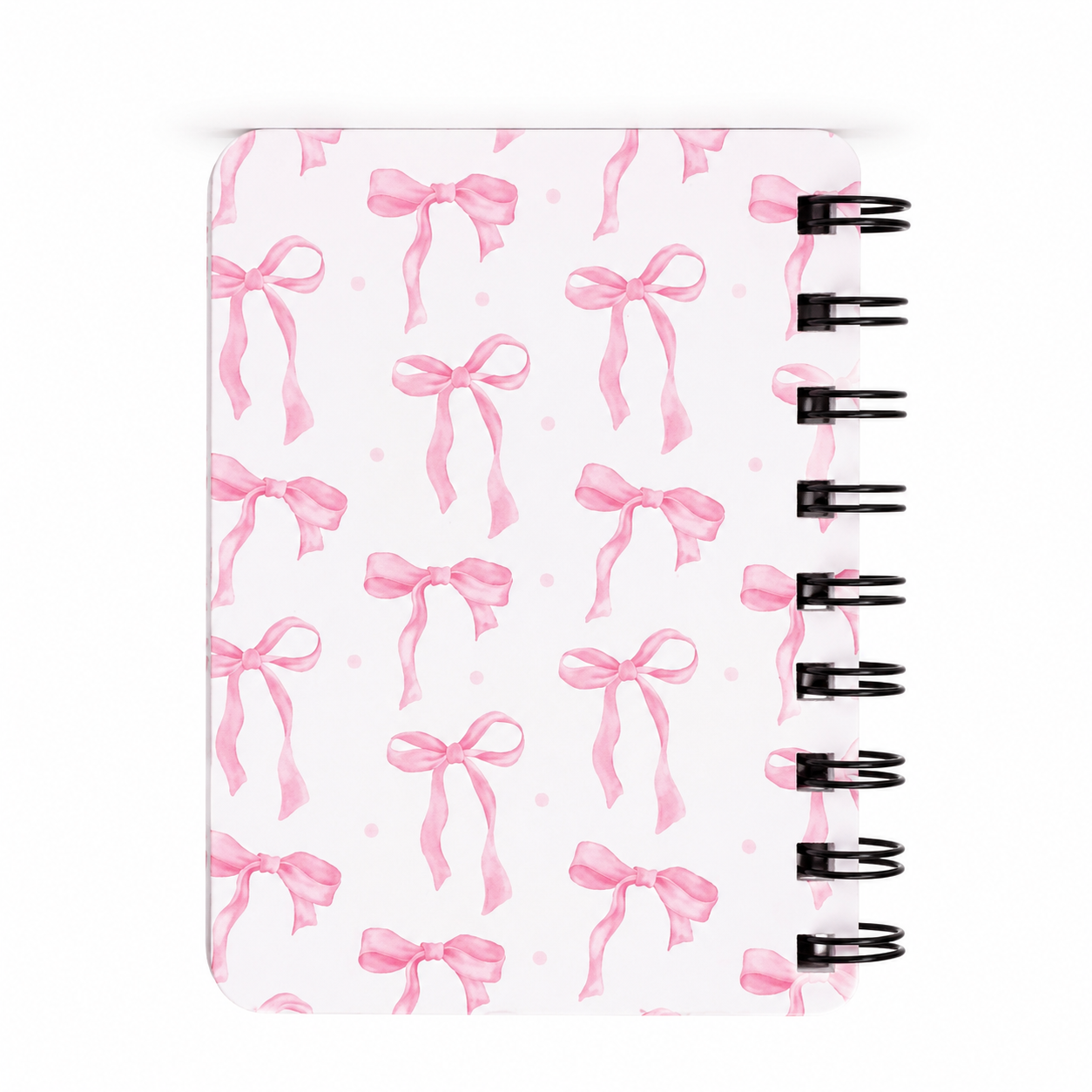 Pink Bow Pocket Spiral Notebook – White - School Stationery | Asena Boutique Qatar