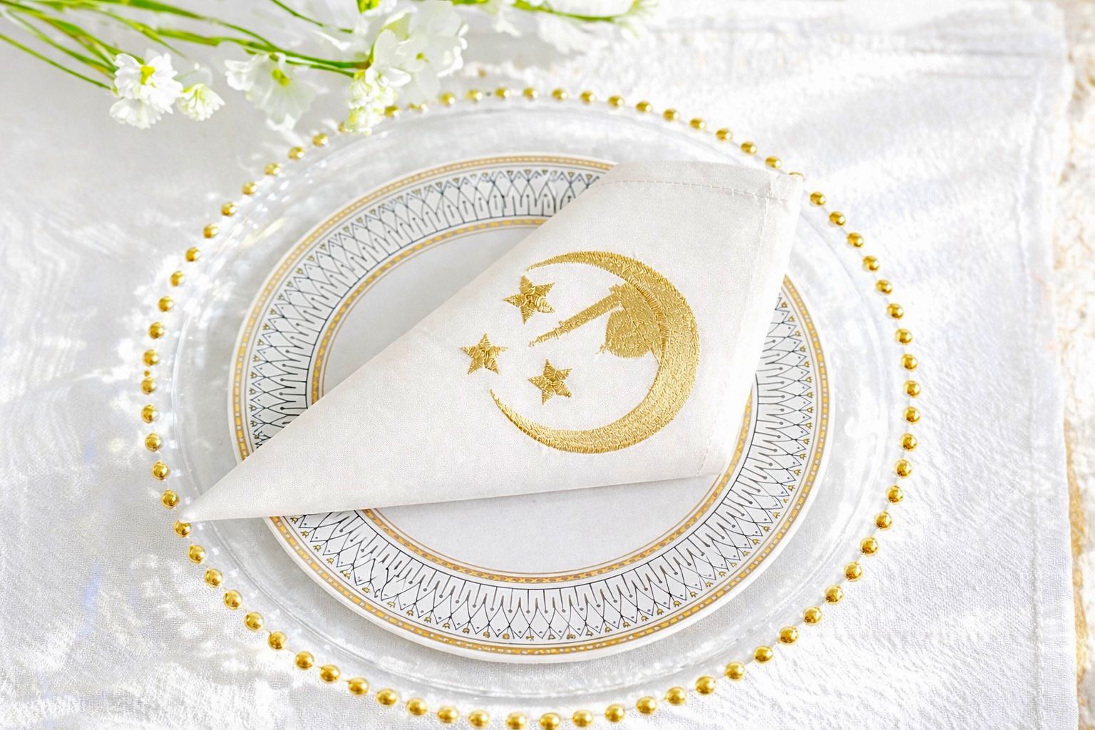 Ramadan Crescent Napkin Set – 4 PCS