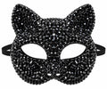 Black Rhinestone Cat Mask - Party Costume | Asena Boutique Qatar