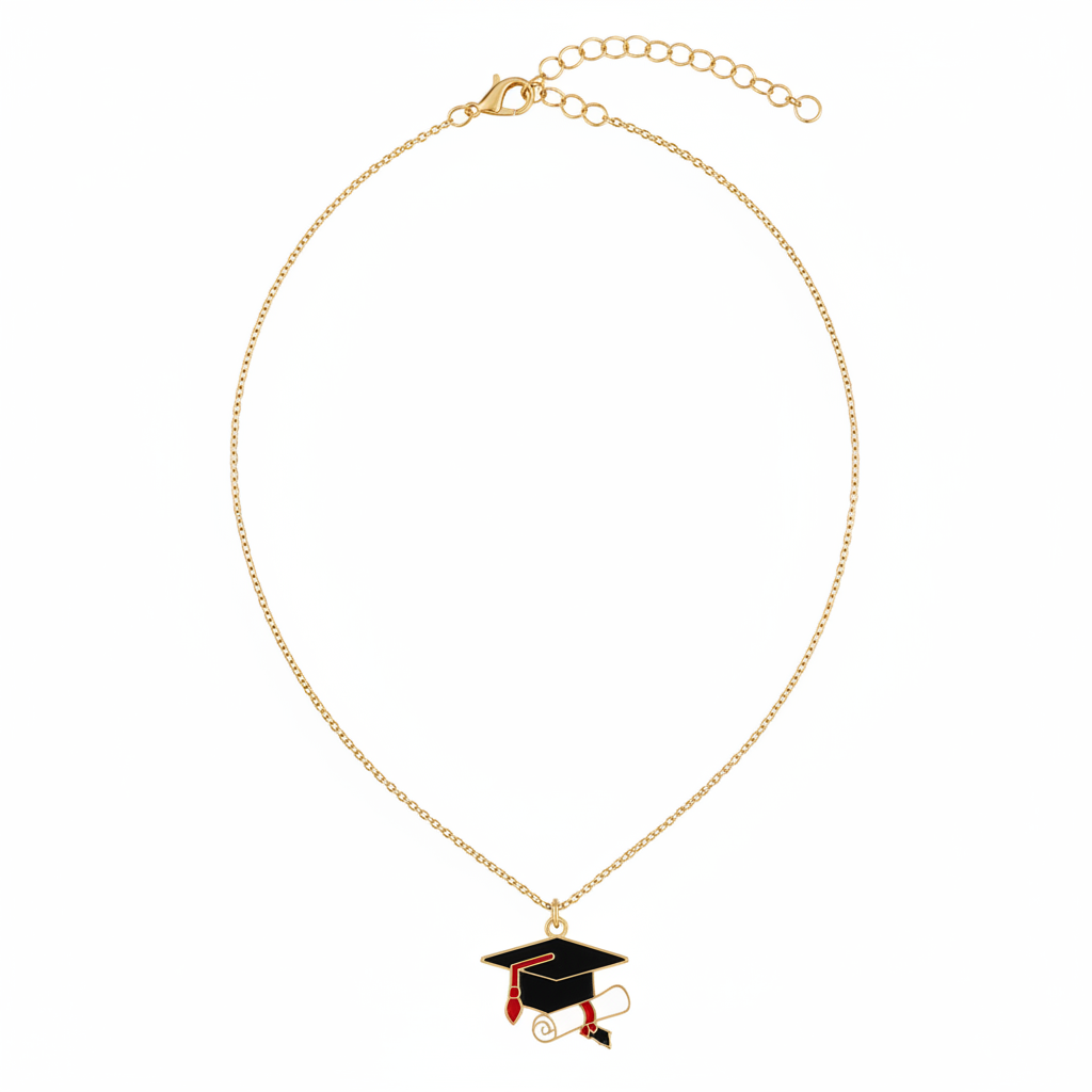 Graduation Cap Pendant Necklace - Graduation Gift | Asena Boutique Qatar