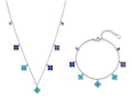 Azure Clover Necklace & Bracelet Set - Women's Jewelry Set | Asena Boutique Qatar