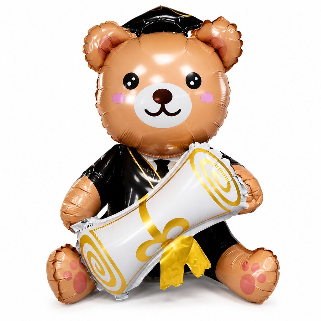 Graduation Bear Foil Balloon with Diploma