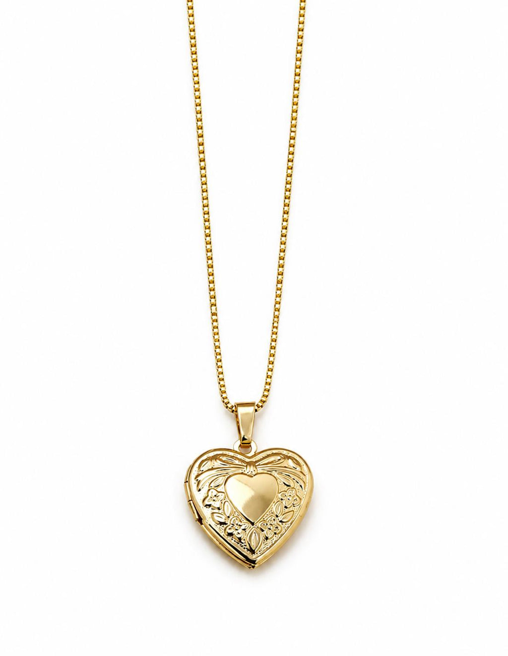 Gold Heart Locket Necklace - Women's Necklace | Asena Boutique Qatar