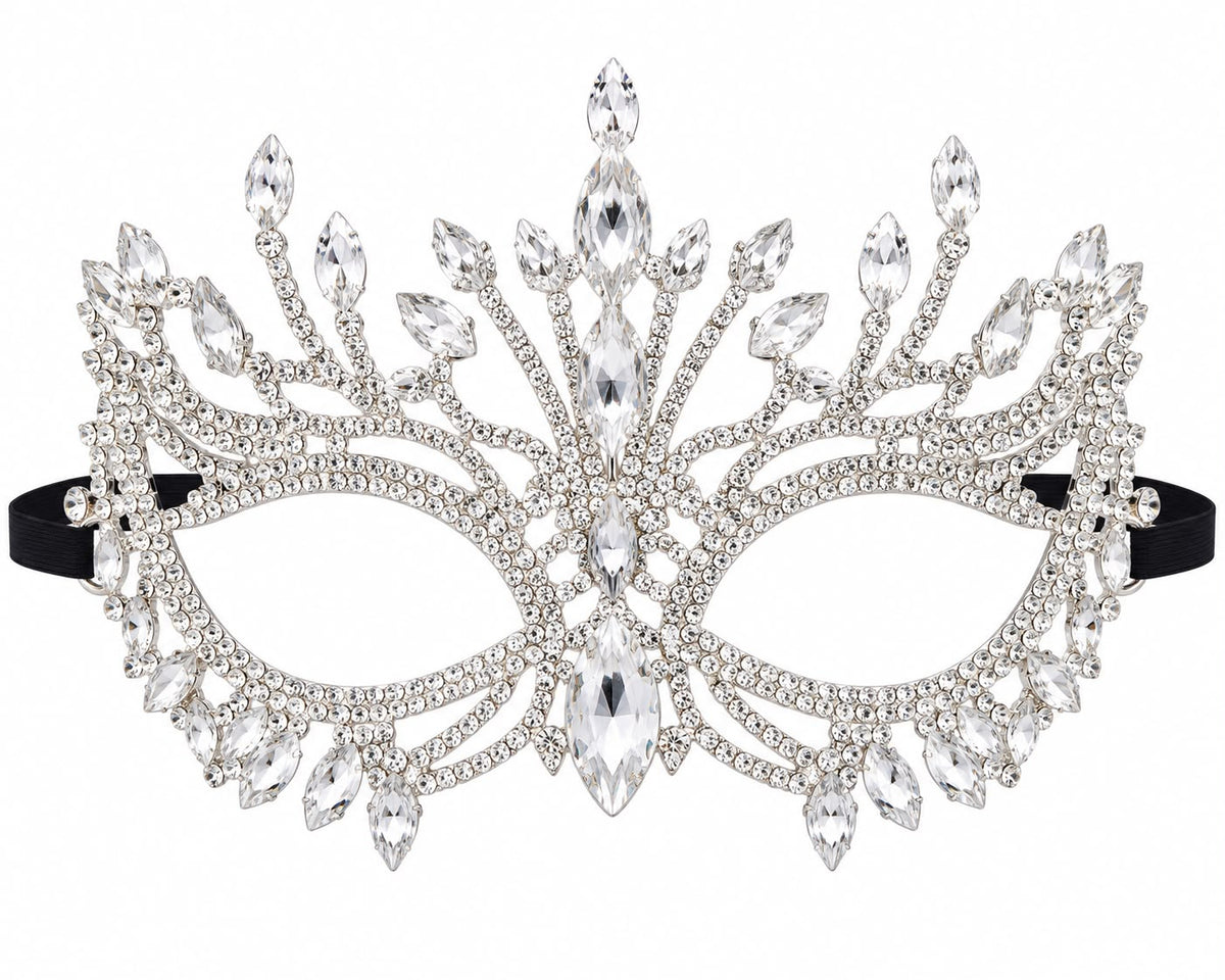 Silver Crystal Masquerade Mask - Party Costume | Asena Boutique Qatar