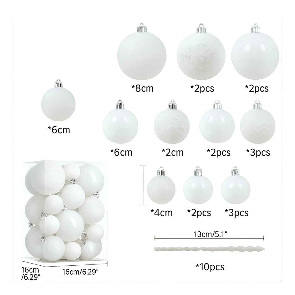 White Ornament Set