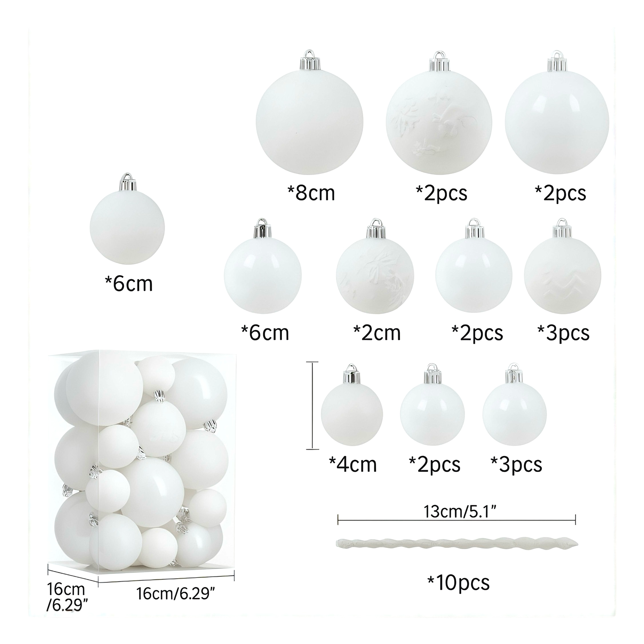 White Ornament Set