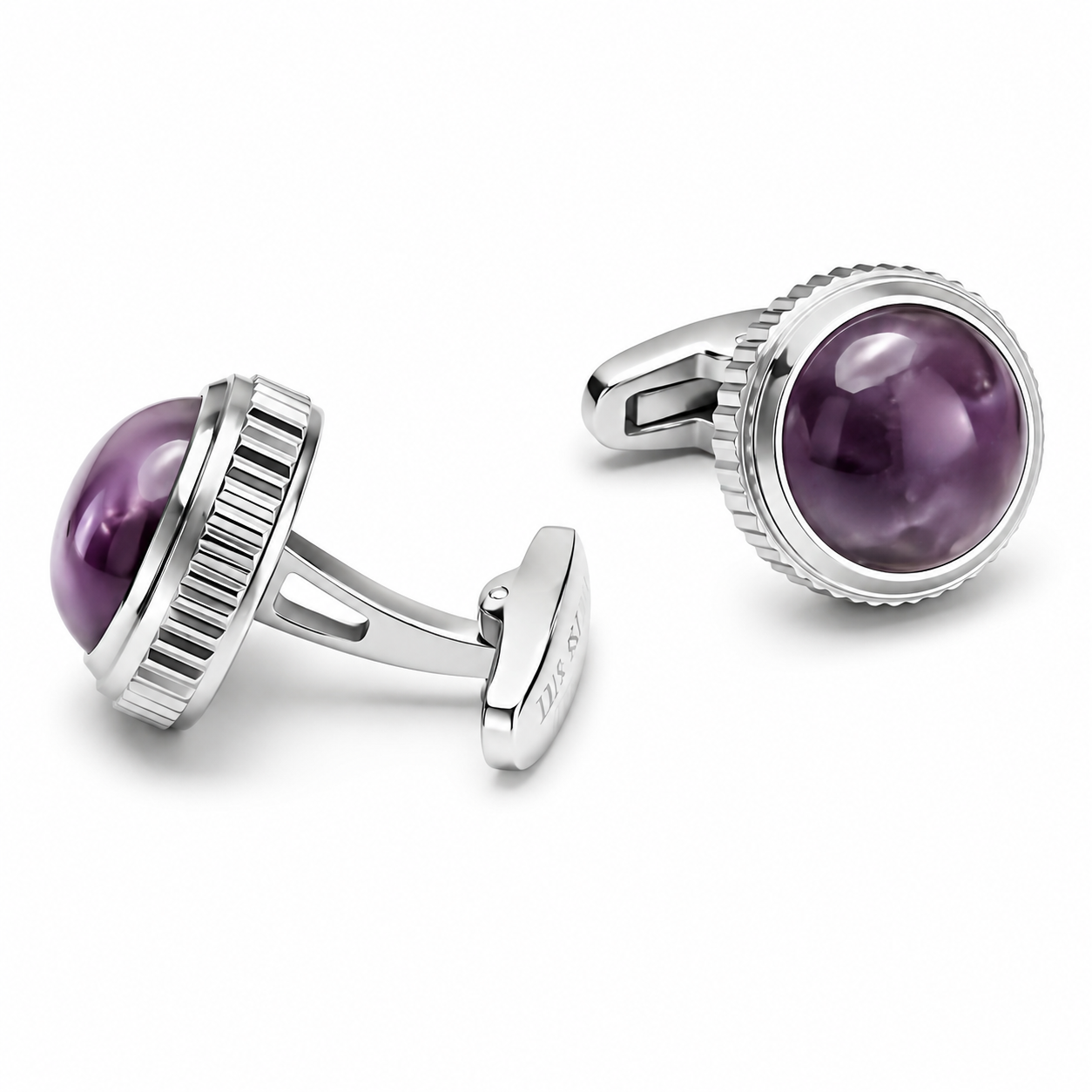 Amethyst Round - Cufflinks | Asena Boutique Qatar