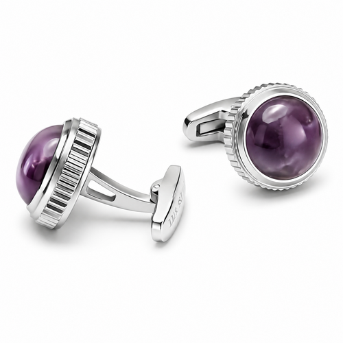Amethyst Round - Cufflinks | Asena Boutique Qatar