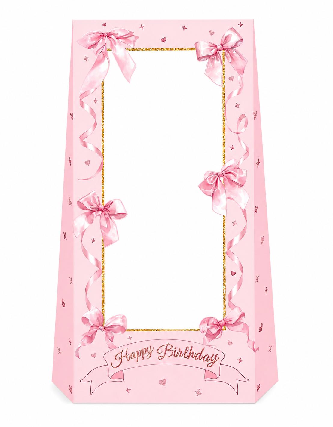 Pink Birthday Photo Frame Stand - Photo Booth | Asena Boutique Qatar