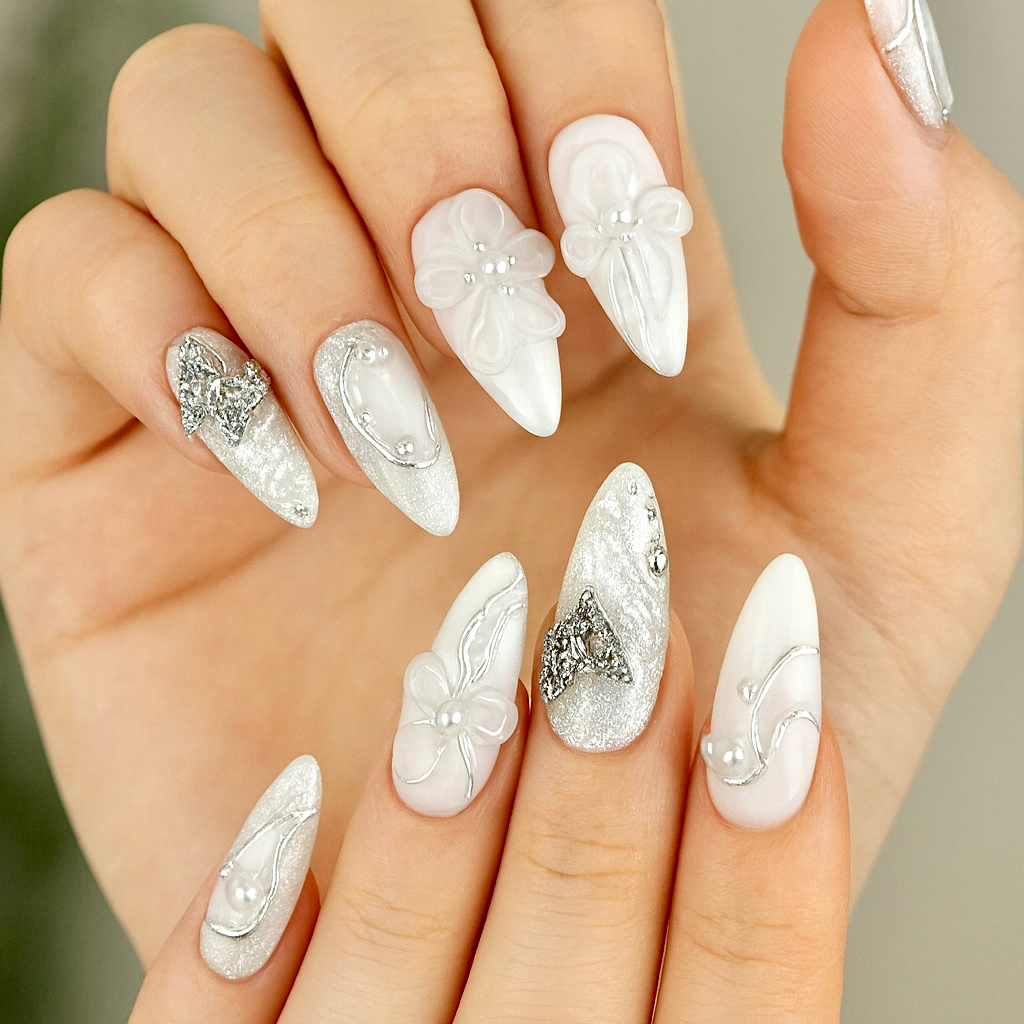 Silver Frost Set Press-on Nails