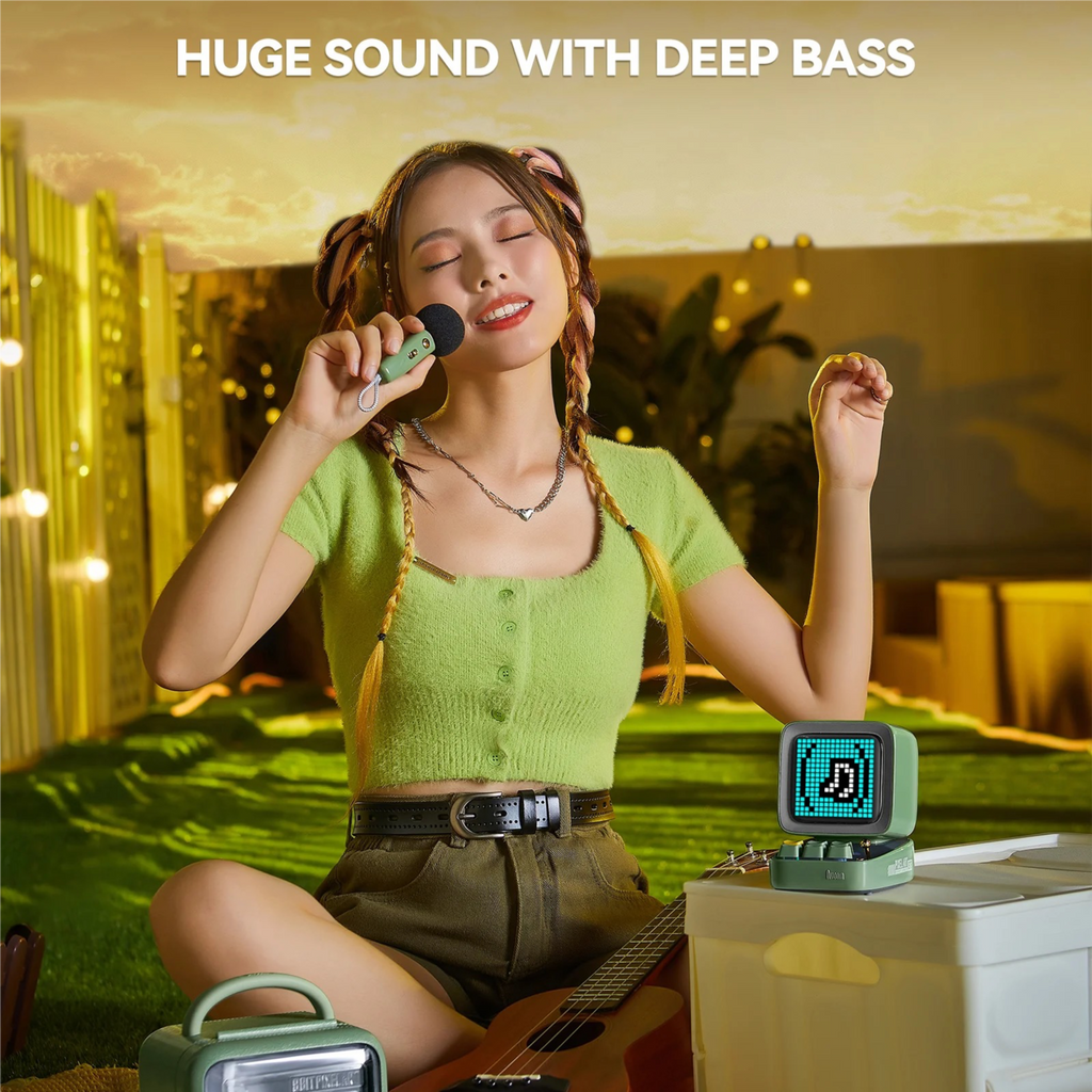 Divoom Ditoo – Mic Mini Karaoke Machine Pixel Art Bluetooth Speaker - Green