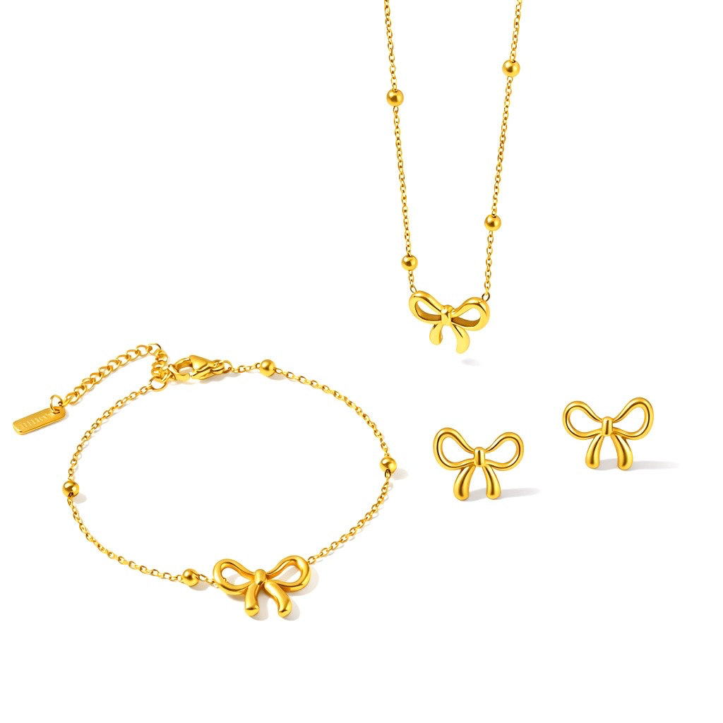 Bow Charm Jewelry Set