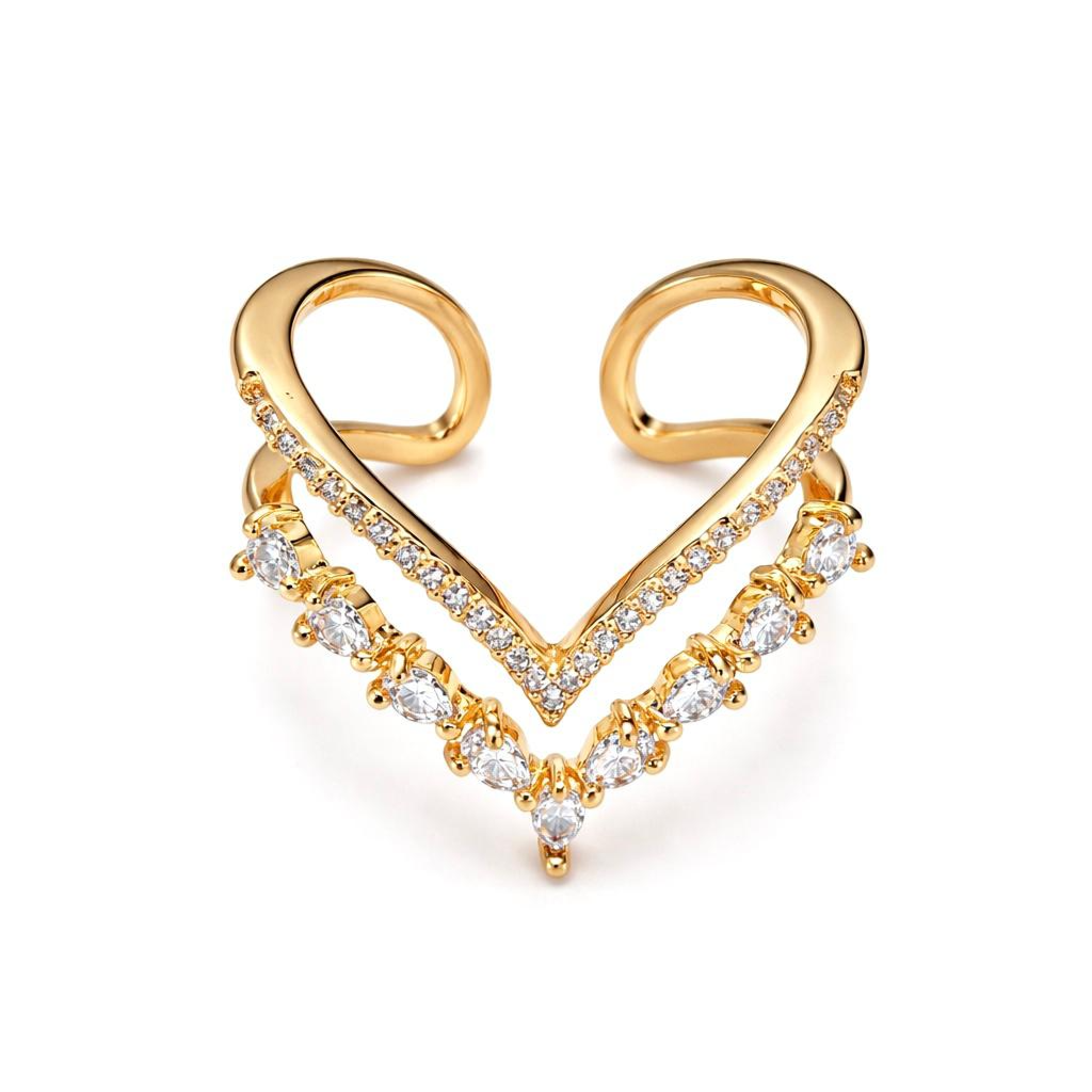 Crystal Embrace Heart Ring
