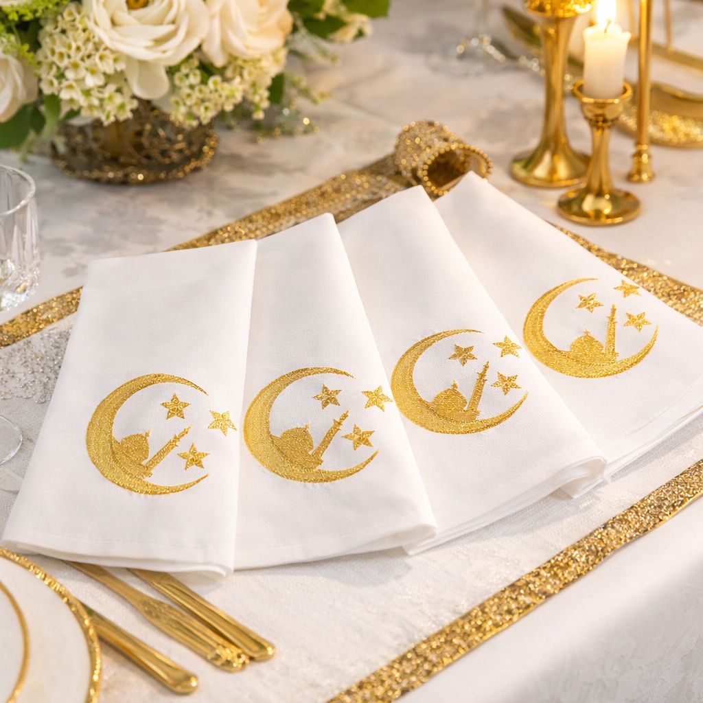 Ramadan Crescent Napkin Set – 4 PCS
