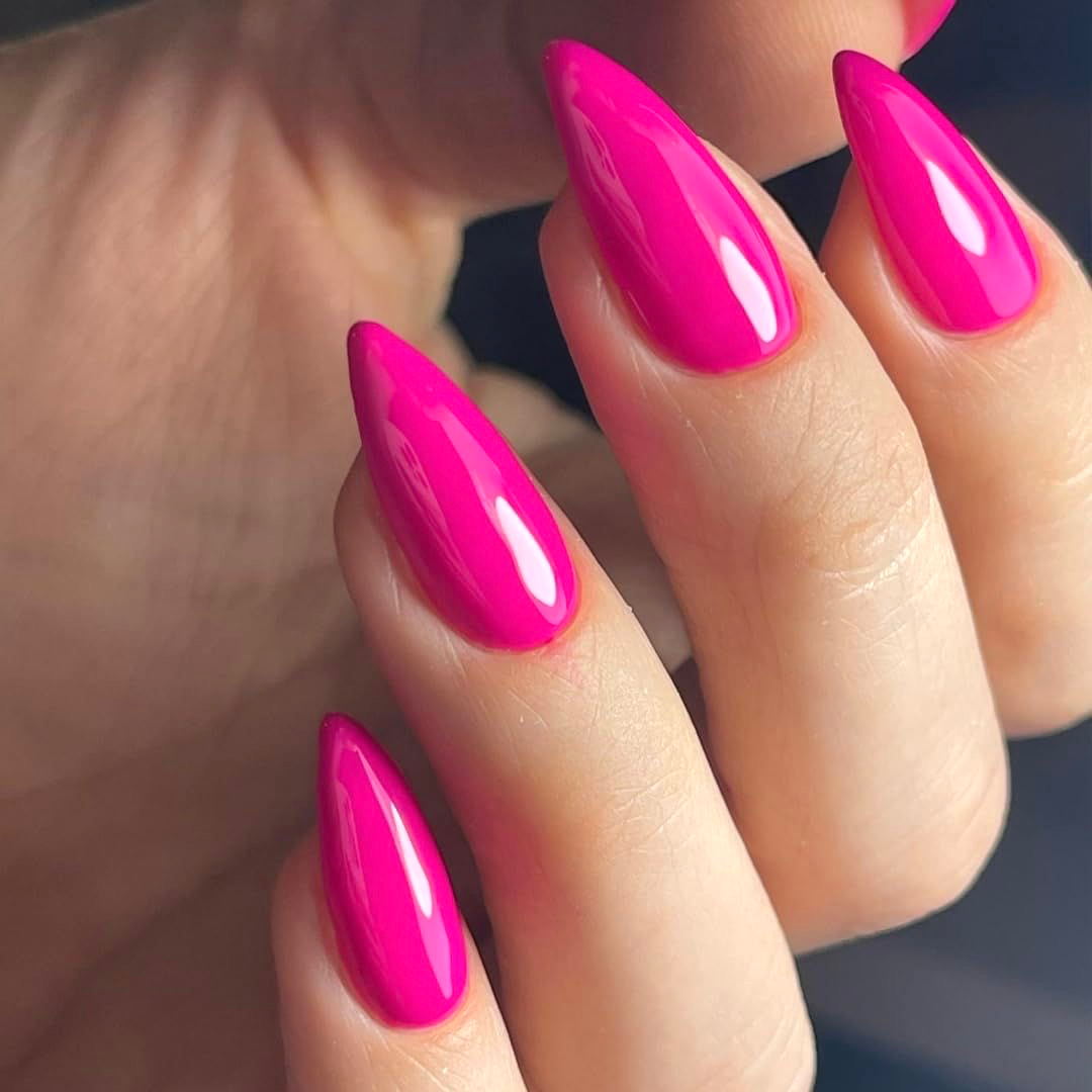 Hot Pink Shine Nails