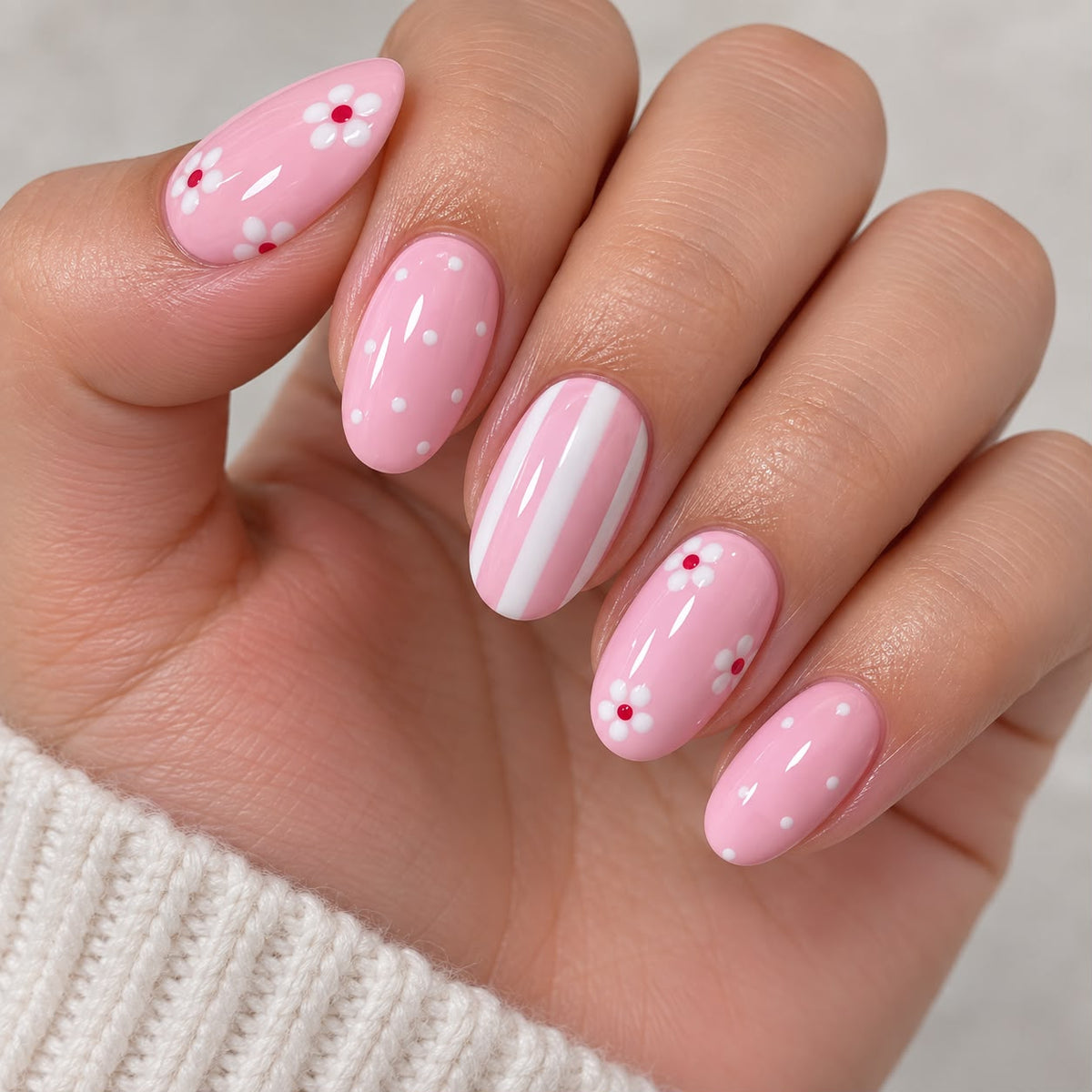Pink Daisy Press-On Nails - Press-On Nails | Asena Boutique Qatar