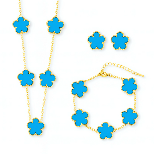 Blue Clover Jewelry Set