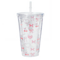 Pink Pearl Tumbler with Straw