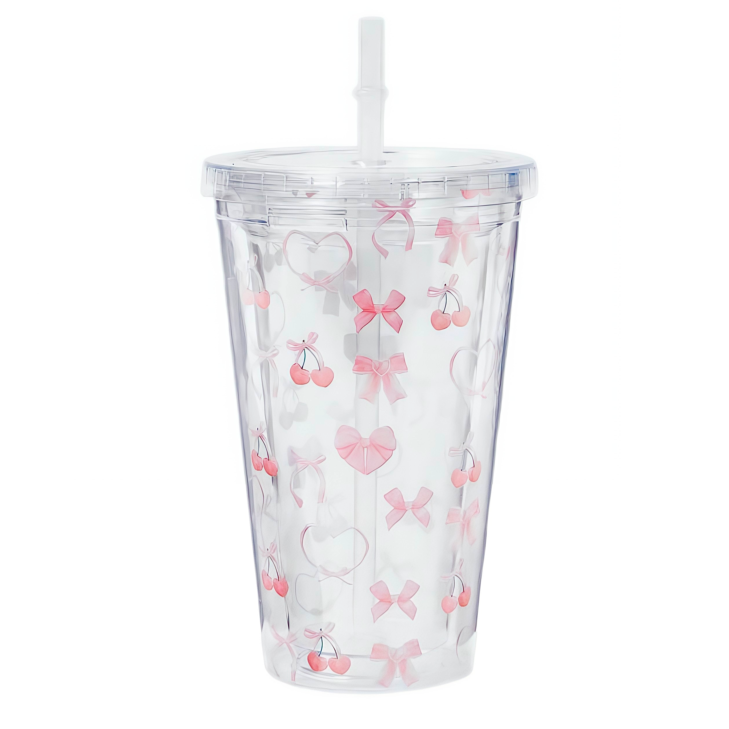 Pink Pearl Tumbler with Straw