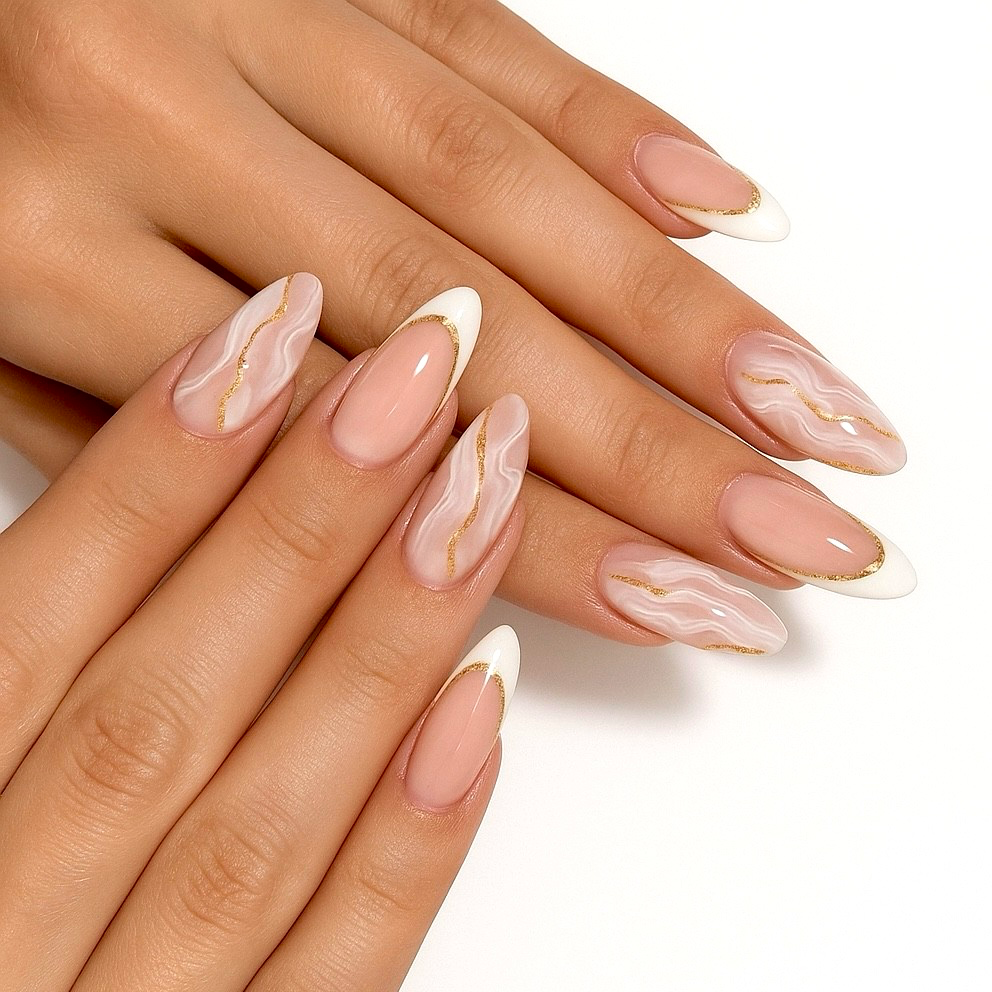 Marble French Nails