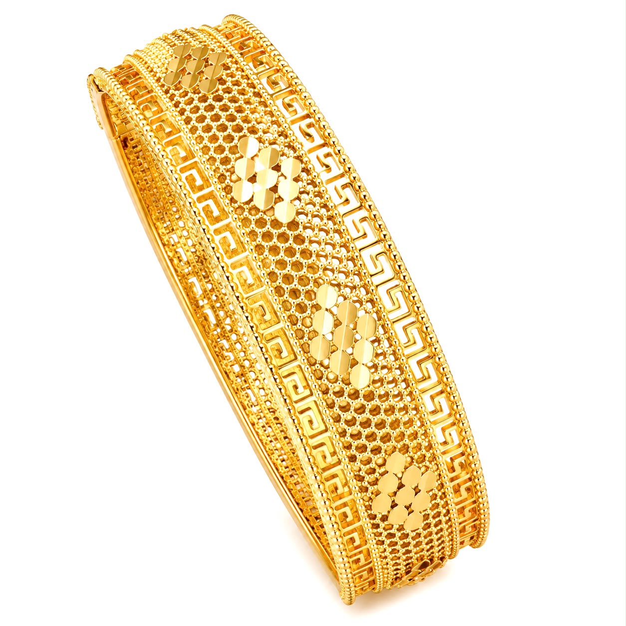 Royal Filigree Gold Bangle - Women's Bracelet | Asena Boutique Qatar