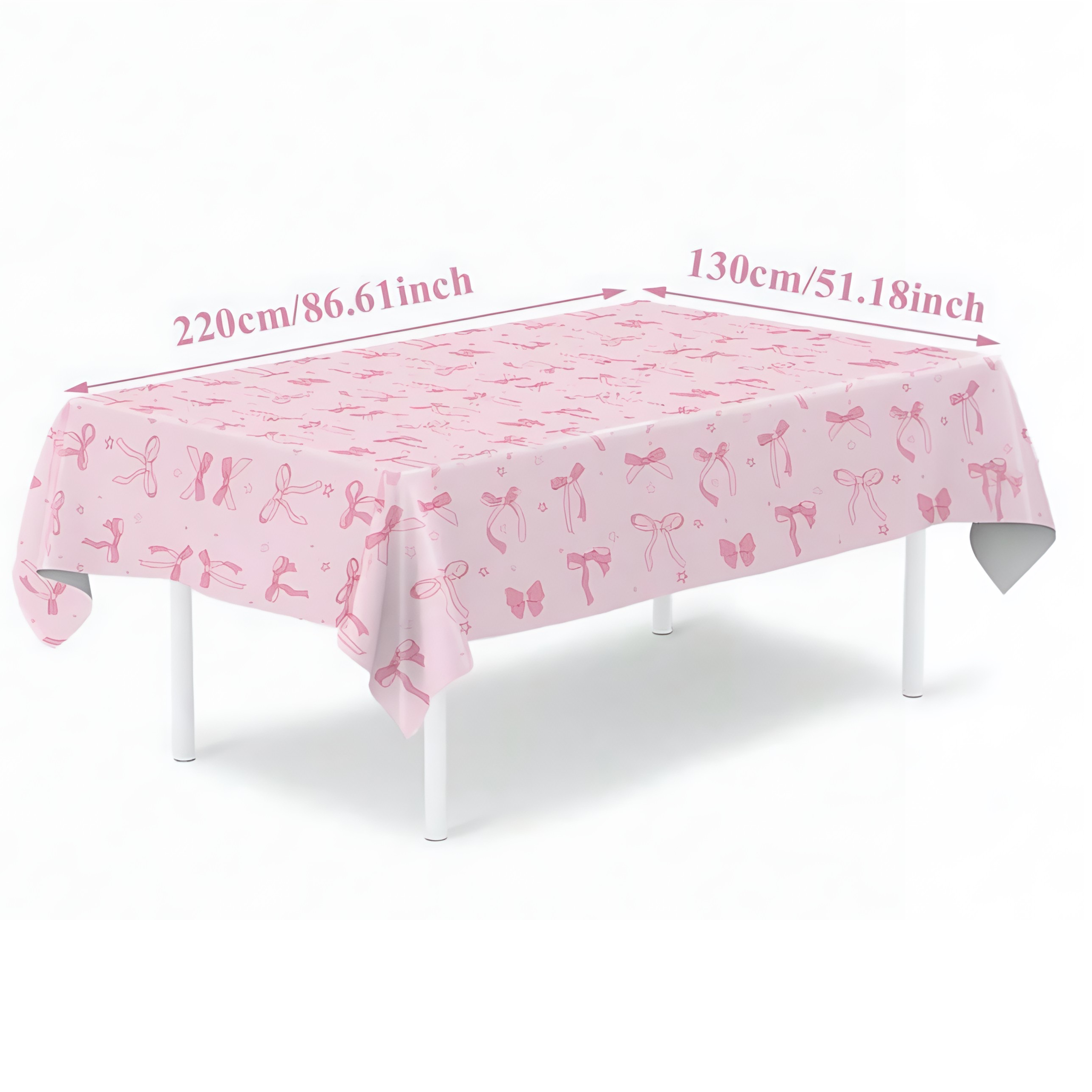 Pink Bows Disposable Tablecloth
