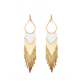 Golden Beaded Tassel Earrings