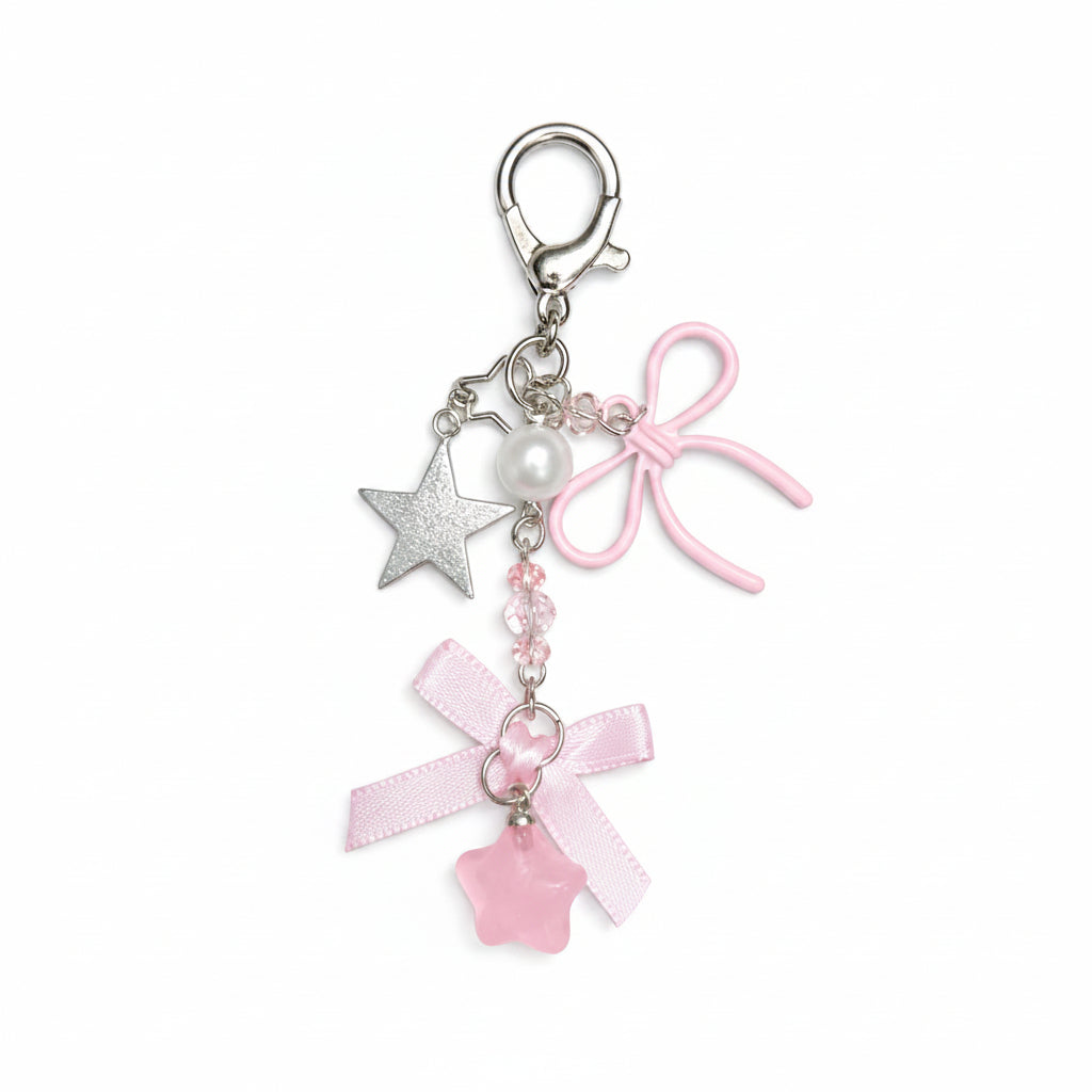 Star & Bow Charm Keychain - School Stationery | Asena Boutique Qatar