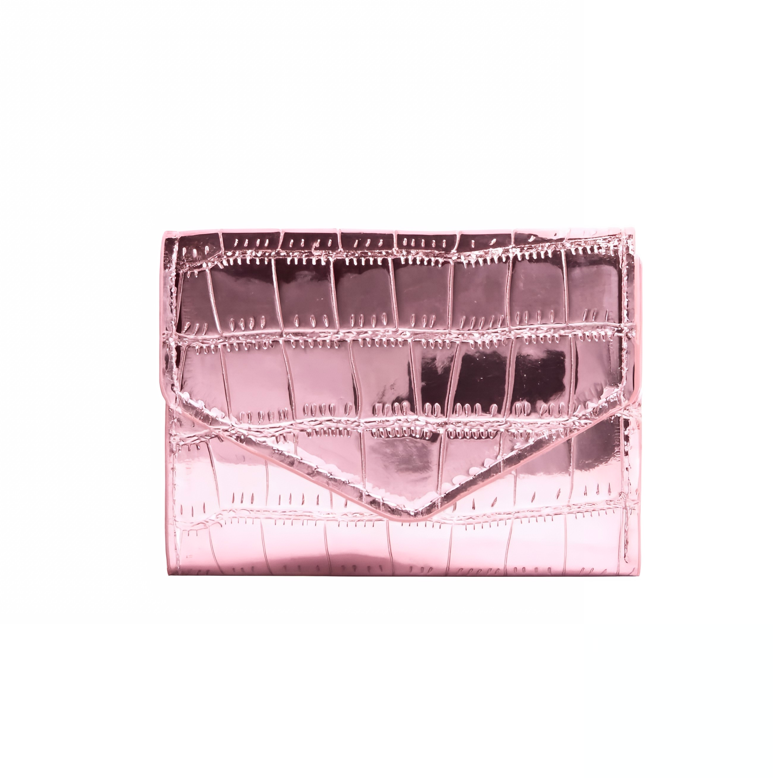 Metallic Croc Wallet