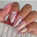 Ghostly Pink Nails