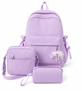 Purple Striped Backpack Set - School Bag | Asena Boutique Qatar