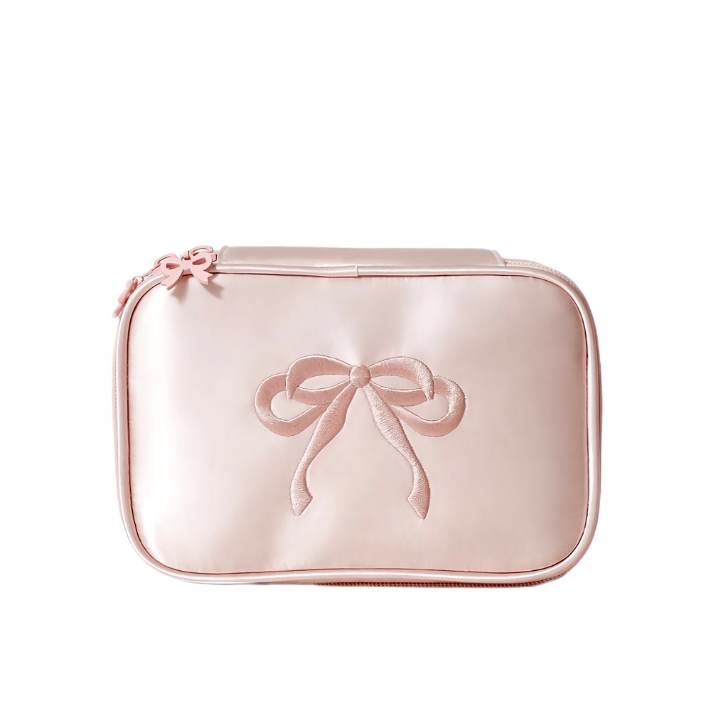 Satin Bow Cosmetic Bag