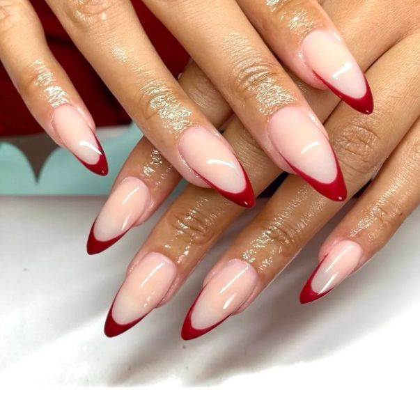 Red French Nails