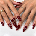 Dark Red Bow Press-On Nails - Press-On Nails | Asena Boutique Qatar