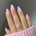 Pink Bow Charm Press-on Nails