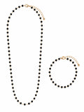 Black Beaded Necklace & Bracelet Set - Men's Jewelry Set | Asena Boutique Qatar