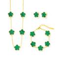 Emerald Clover Jewelry Set