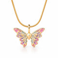 Butterfly Crystal Pendant Necklace - Kids' Jewelry | Asena Boutique Qatar