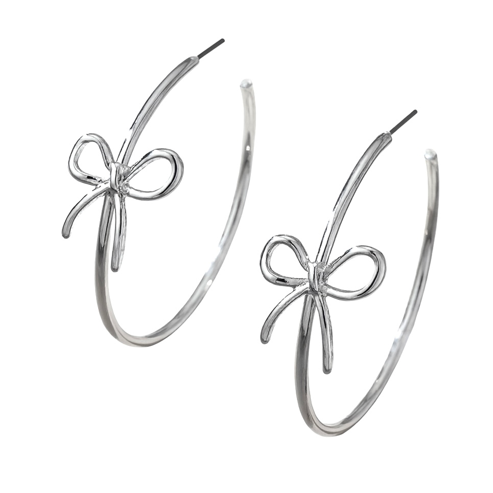 Silver Bow Earrings