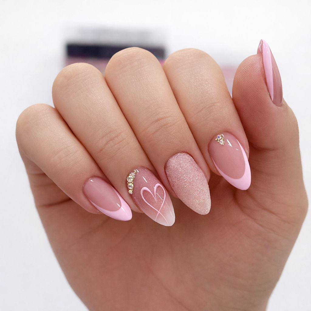 Sweetheart Pink Nails