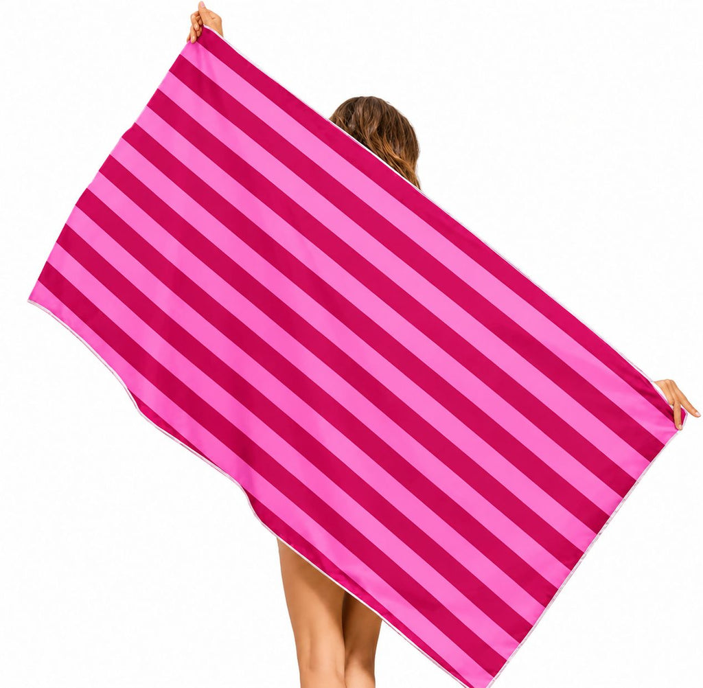 Pink Striped Beach Towel - Beach Towel | Asena Boutique Qatar