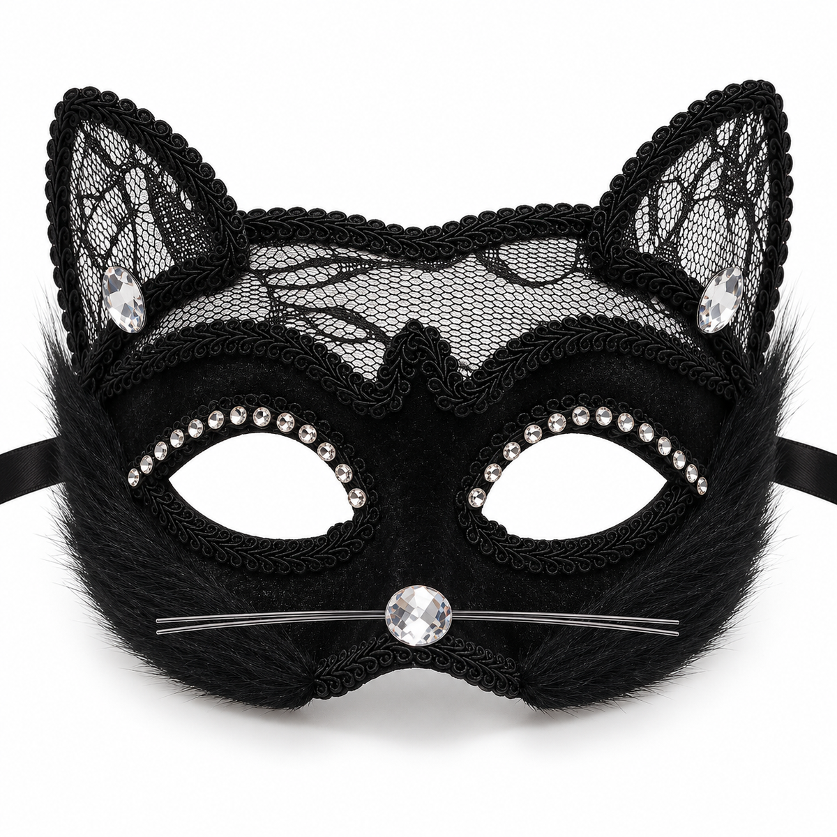 Black Cat Masquerade Mask - Party Costume | Asena Boutique Qatar