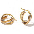 Tricolor Twist Hoops - Women's Ring | Asena Boutique Qatar
